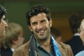 Luis Figo in the stands before the game